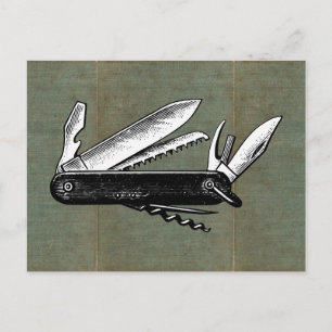  Pocket Knife Art Briefkaart