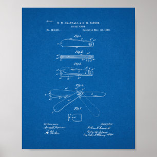 Pocket Knife Patent - Blauwdruk Poster