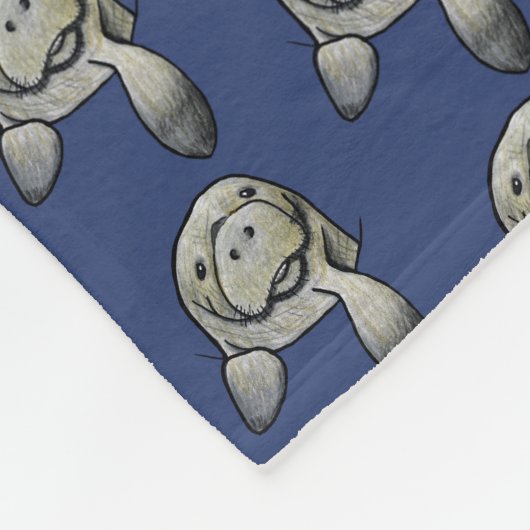 Pocket Manatee KiniArt Fleece Deken (Hoek)