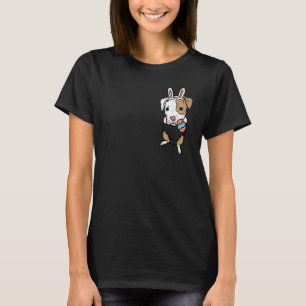 Pocket Paasparelpaal Bunny Pittie Dog Mannen Vrouw T-shirt