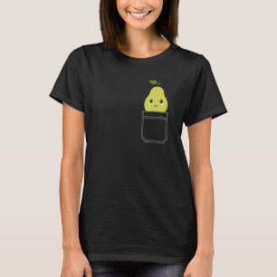 Pocket Pear Peking Out Schattigee Peer T-shirt