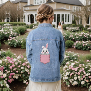 Pocket Pet Bunny Denim Jacket