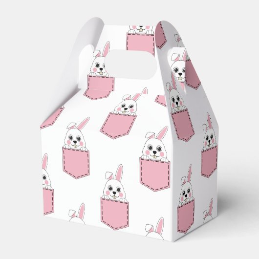 Pocket Pet Bunny Pattern Bedankdoosjes (Voorkant Zijde)