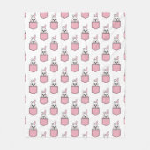 Pocket Pet Bunny Pattern Fleece Deken (Voorkant)