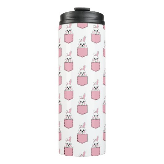 Pocket Pet Bunny Pattern Thermosbeker (Voorkant)