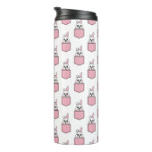Pocket Pet Bunny Pattern Thermosbeker (Geroteerd rechts)