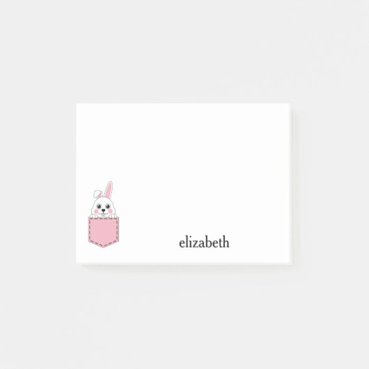 Pocket Pet Bunny Personaliseren Post-it® Notes (Voorkant)
