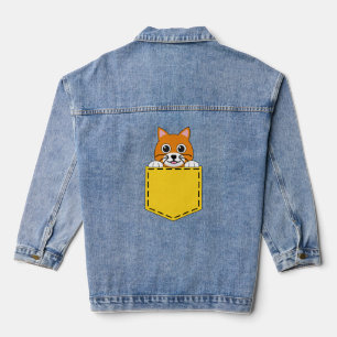 Pocket Pet Cat Denim Jacket