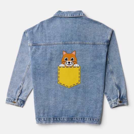 Pocket Pet Cat Denim Jacket (Achterkant)