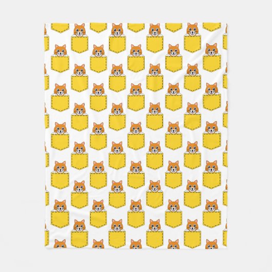Pocket Pet Cat Pattern Fleece Deken (Voorkant)