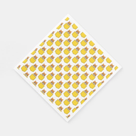 Pocket Pet Cat Pattern Servet (Hoek)