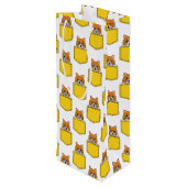 Pocket Pet Cat Pattern Wijn Cadeautas (Achterkant Gekanteld)
