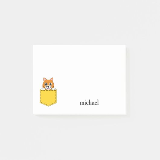 Pocket Pet Cat Personaliseren Post-it® Notes (Voorkant)