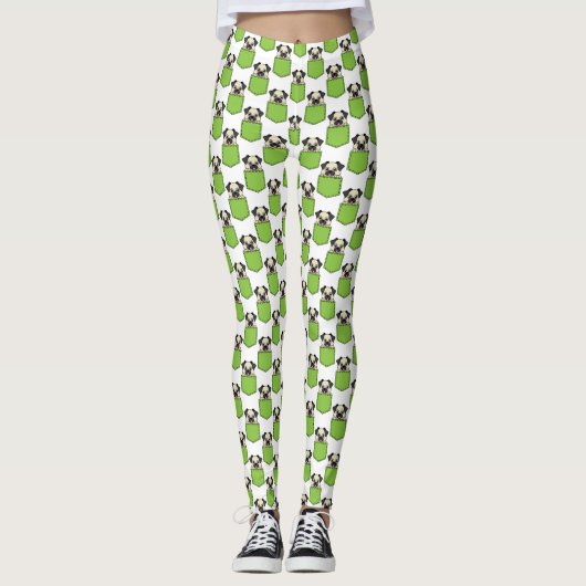 Pocket Pet Dog Pattern Leggings (Voorkant)