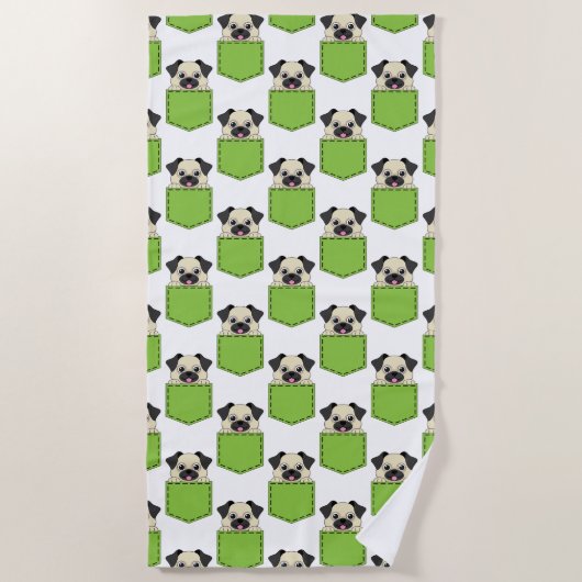 Pocket Pet Dog Pattern Strandlaken (Voorkant)