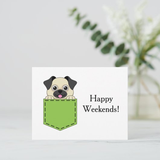 Pocket Pet Dog Personaliseren Feestdagenkaart (Staand voorkant)