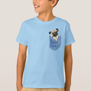 Pocket Pug Blue Kinder T-shirt