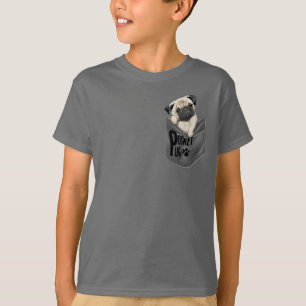 Pocket Pug Kinder grijs T-shirt