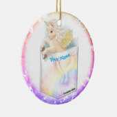 Pocket Rainbow Unicorn Keramisch Ornament (Rechts)