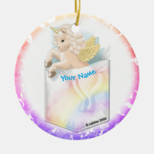 Pocket Rainbow Unicorn Keramisch Ornament