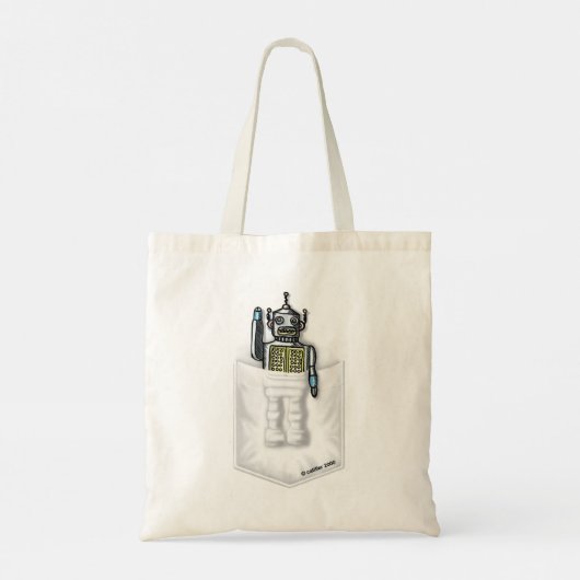 Pocket Robot canvas tas (Achterkant)
