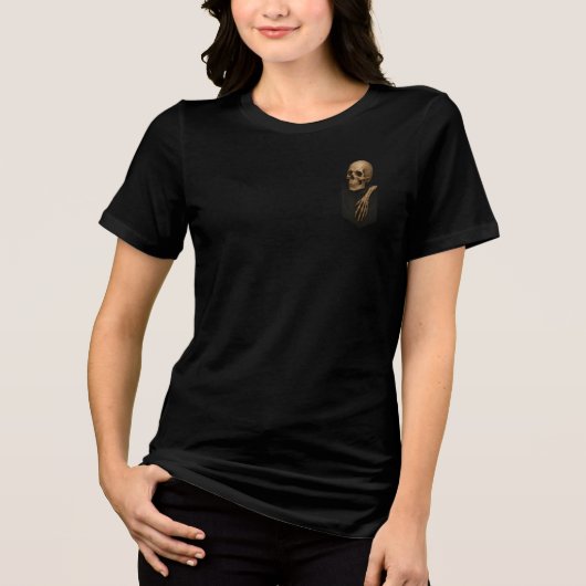 Pocket Skeleton – Bone-Chillingly Cool Tri-Blend Shirt (Voorkant)