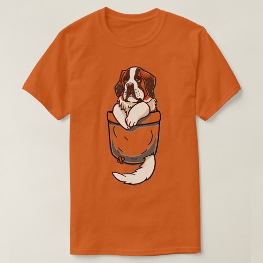 Pocket St Bernard Puppy T-shirt (Design voorkant)