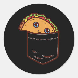 Pocket Taco Dinsdag Cinco De Mayo Mexican Food Foo Ronde Sticker
