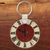 Pocket Watch Clock Face Shabby Distregated Sleutelhanger (Voorkant)