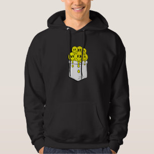 Pocket Yellow Smile Faces Melding Happiness Graphi Hoodie
