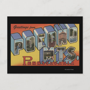 Pocono-bergen - grote letterscènes briefkaart