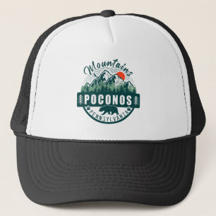 Pocono Mountains PA Retro Sunset Souvenirs Gift Trucker Pet