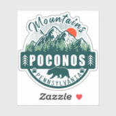 Pocono Mountains Pennsylvania - Retro Souvenirs Sticker (Vel)