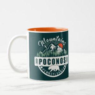 Pocono Mountains Pennsylvania - Retro Souvenirs Tweekleurige Koffiemok