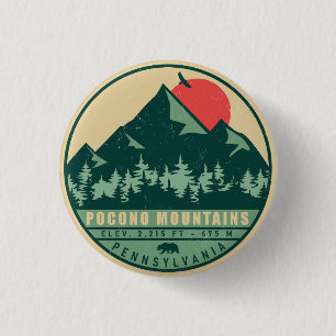 Pocono Mountains Pennsylvania Wandelzonsondergang Ronde Button 3,2 Cm