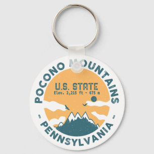 Poconos Pennsylvania - Retro  Souvenir Sleutelhanger