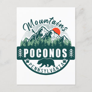Poconos Retro Pennsylvania Mountains 60 Briefkaart