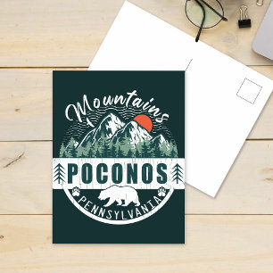 Poconos Retro Pennsylvania Mountains Briefkaart