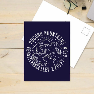 Poconos Retro Pennsylvania Mountains Briefkaart