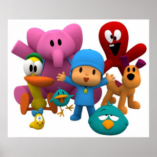 pocoyo's en vrienden zijn glimlach, tshirt masker  poster