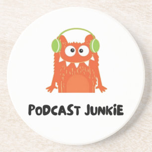 Podcast junkie zandsteen onderzetter