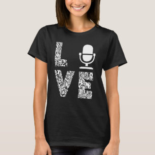 Podcasting microfoon Lichte luipaard Podcast Podca T-shirt