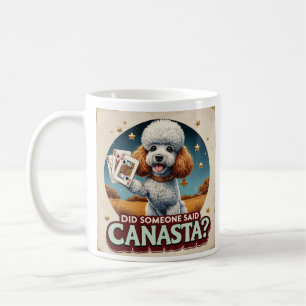 Poddle houdt van canastaspel koffiemok
