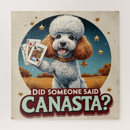 Poddle houdt van canastaspel legpuzzel (Verticaal)