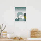 Podenco Chien Art Déco Personnalisé Gris et Blanc (Cuisine)