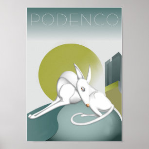  Podenco Dog Art Deco Design Poster
