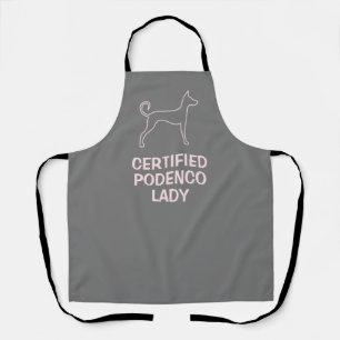 Podenco Dog roze Silhouette Schort