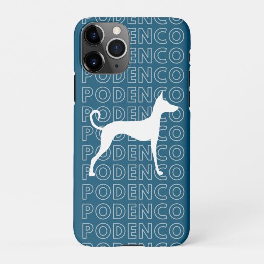 Podenco Dog Silhouette (wit) iPhone Hoesje (Achterkant)