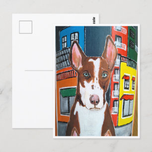 Podenco in de stad schilderij van Alfred Fox Briefkaart