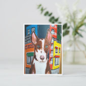 Podenco in de stad schilderij van Alfred Fox Briefkaart (Staand voorkant)